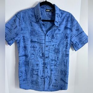 Star Wars Blue Graphic Button Down Shirt